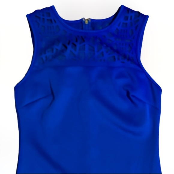 NWOT Thalia Sodi ROYAL BLUE Sheath MIDI Dress w/Cutouts at Neck & Bottom SZ S - Picture 3 of 6